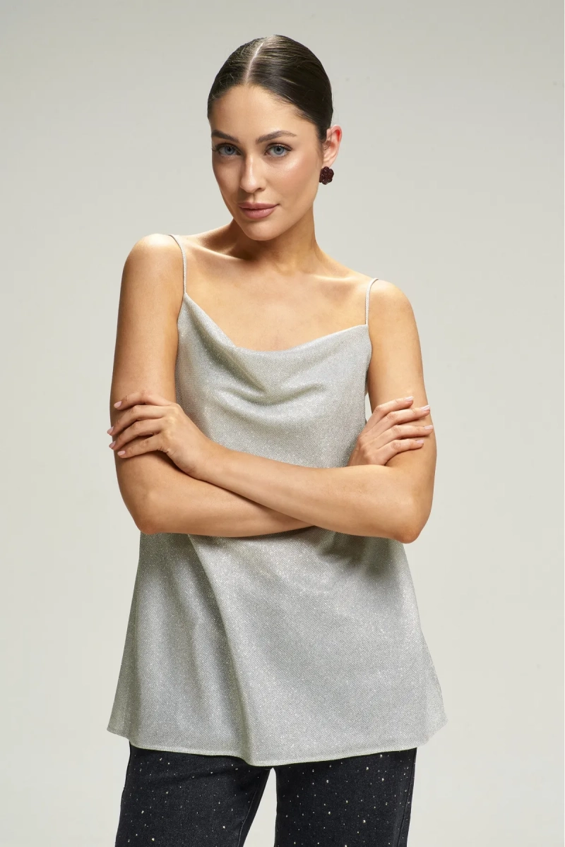 Топ на тонких бретелях Shine Bright Erist store, цвет: Серебряный, НФ-00002951 купить онлайн