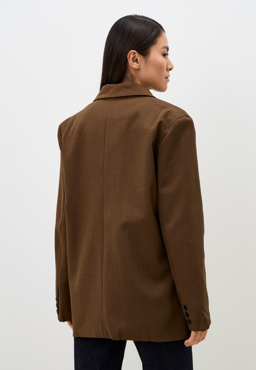 Пиджак со смещенной застежкой ENEVOO, цвет: коричневый, 02537 купить онлайн