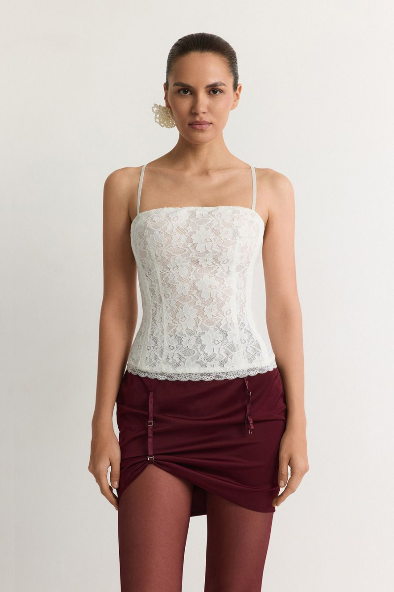 Корсет кружевной TOPTOP, цвет: белый, TT.124.18657.100 купить онлайн