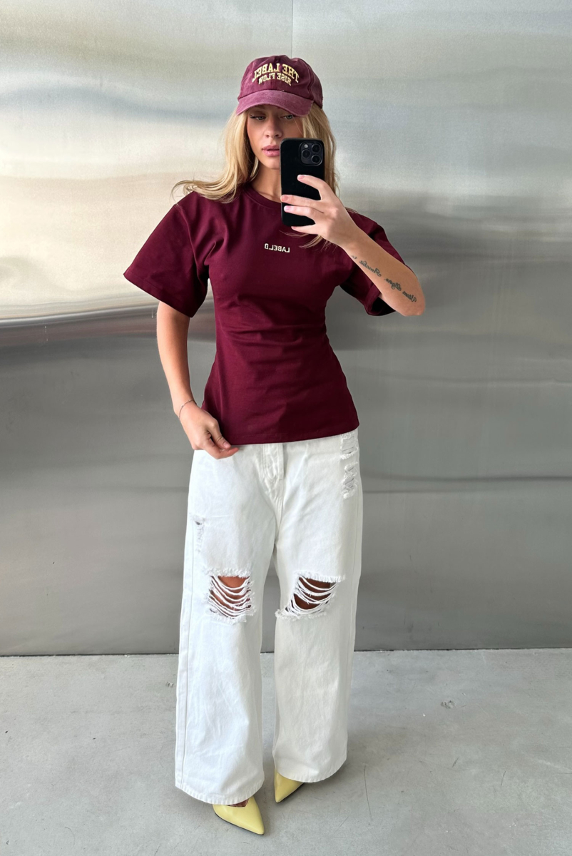 Футболка приталенная (бордовая) Label .B, цвет: Бордовый,  купить онлайн