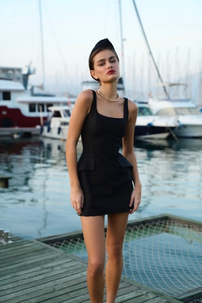 Платье изо льна Fabrik Atelier, цвет: Черный, VBIBLEN купить онлайн