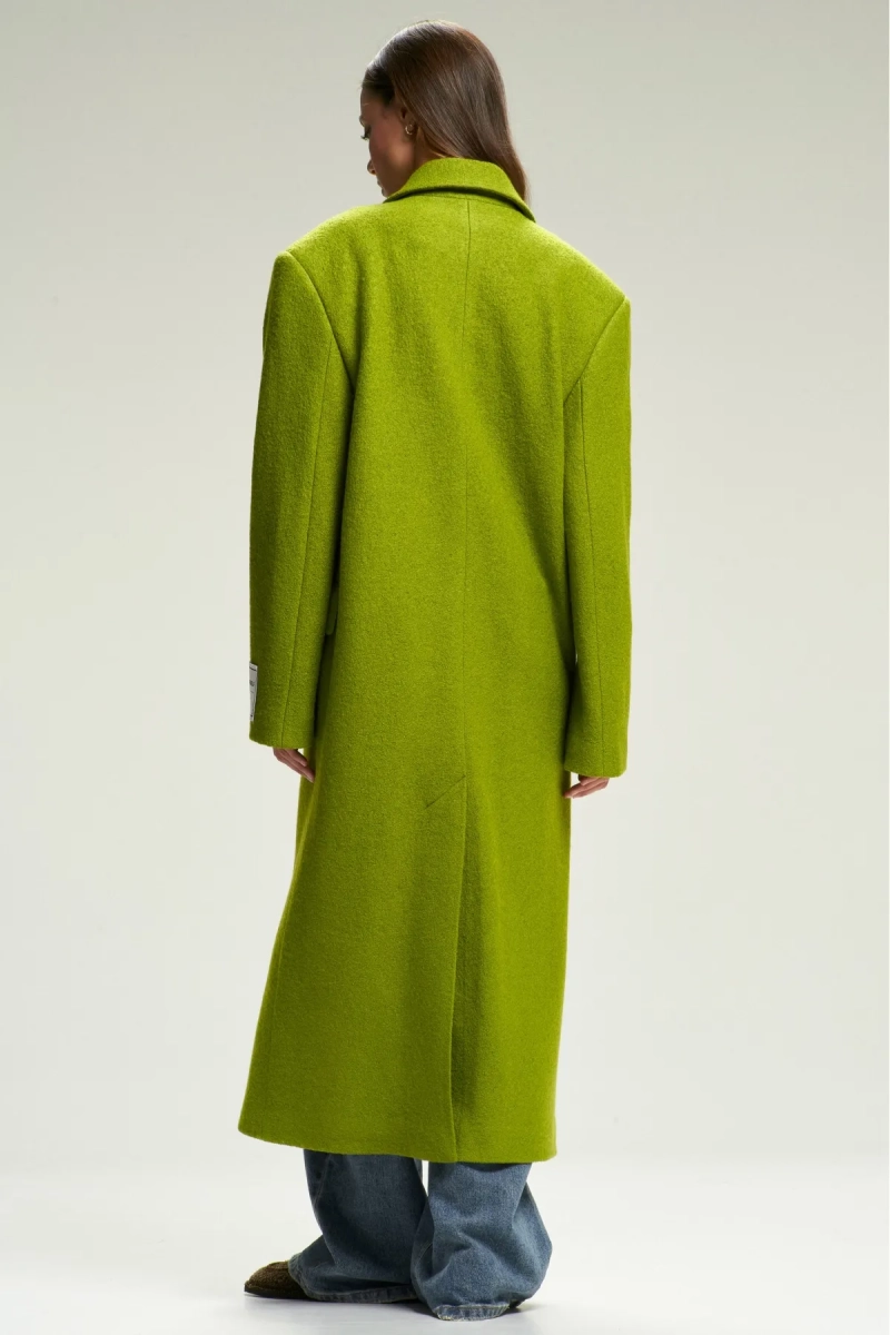 Пальто-макси из вареной шерсти Grinch Erist store, цвет: зеленый, НФ-00002551 купить онлайн