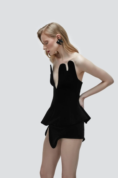 Корсет бархатный "Волна" Barbino Maison, цвет: black 121 |новая коллекция купить онлайн