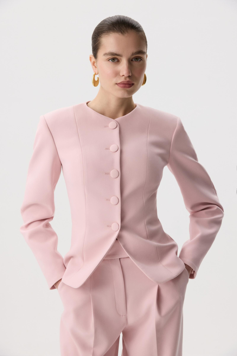 Жакет О-силуэта приталенный Charmstore, цвет: розовый, 109-460103-221 купить онлайн