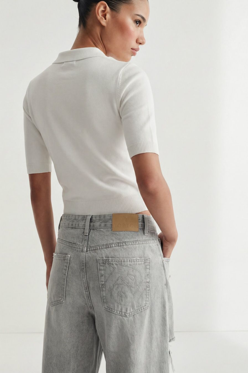 Джинсы из смесового хлопка TOPTOP, цвет: серый с принтом, TT.036.16843.801 купить онлайн