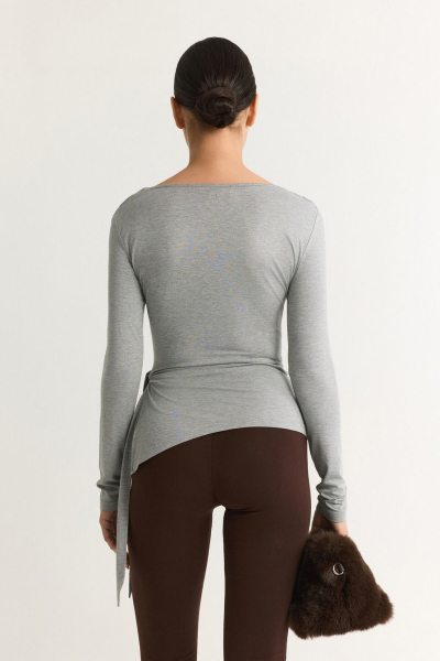 Лонгслив из смесовой вискозы TOPTOP, цвет: серый меланж, TT.025.19447.820 купить онлайн