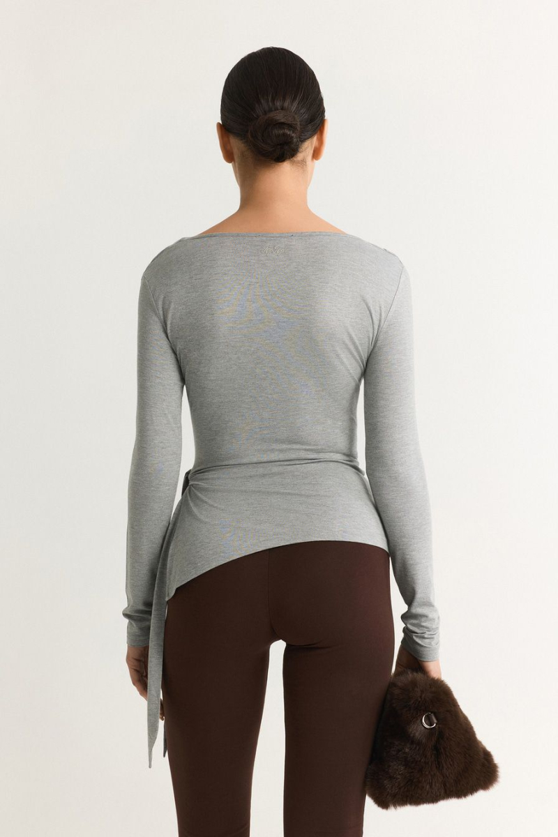 Лонгслив из смесовой вискозы TOPTOP, цвет: серый меланж, TT.025.19447.820 купить онлайн