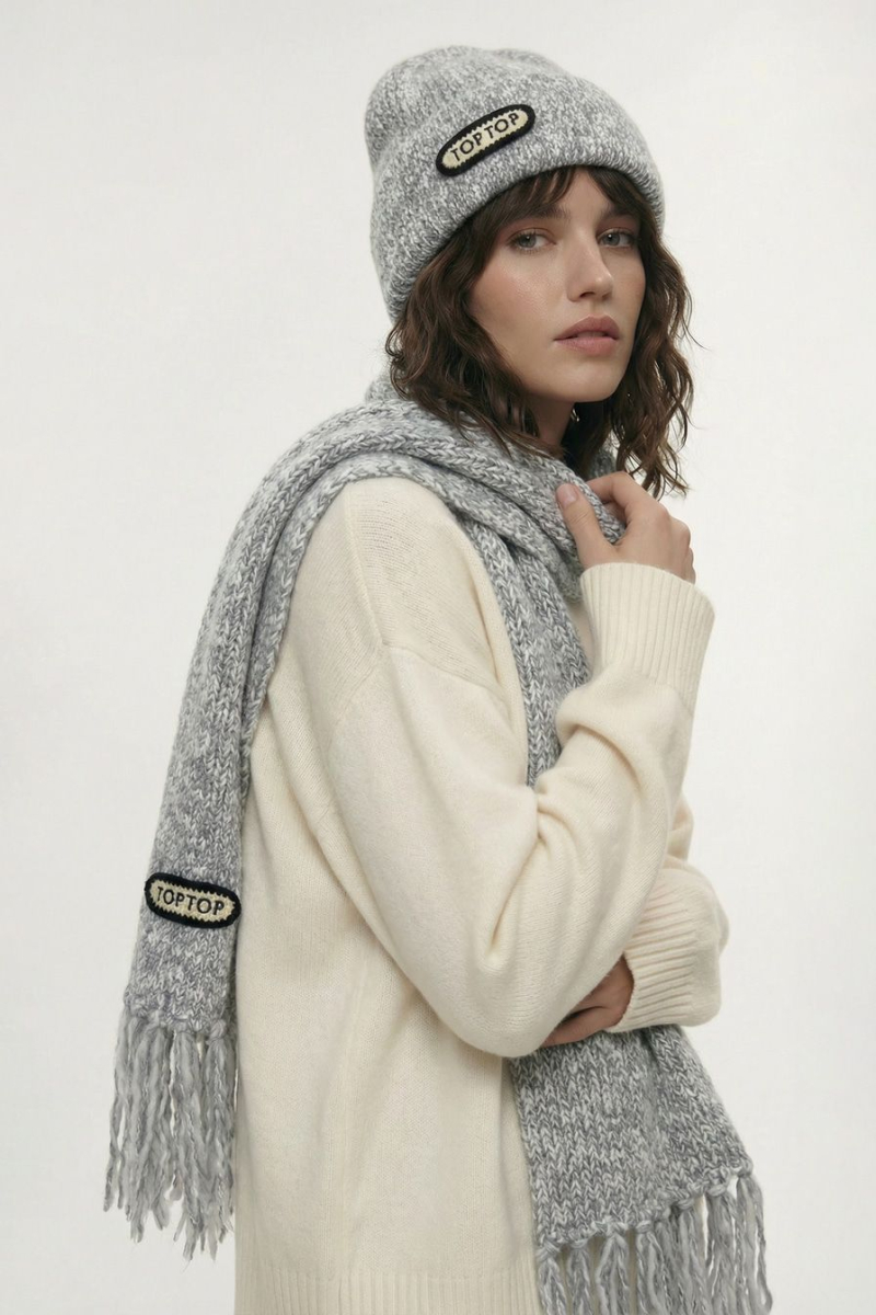 Шапка из переработанного полиэстера TOPTOP, цвет: серый с принтом TT.601.18516.801 купить онлайн