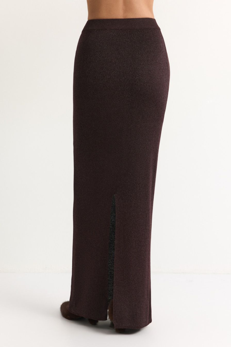 Юбка из смесовой вискозы с люрексом TOPTOP, цвет: коричневый, TT.072.18370.700 купить онлайн