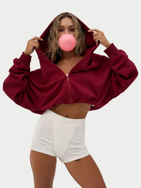 Crop Худи утепленное с кулиской ONSI, цвет: dark red,  купить онлайн
