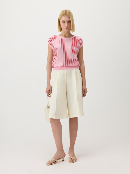 Джемпер женский короткий рукав Conso, цвет: розовый/красный, KJS 260754 - розовый/красный купить онлайн