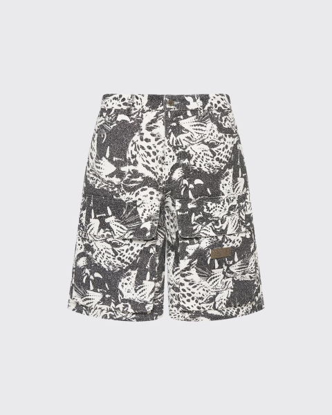 Шорты из денима с принтом ягуар ASIA ST 71, цвет: Черный, Ast71.shorts-jaguar-denim купить онлайн