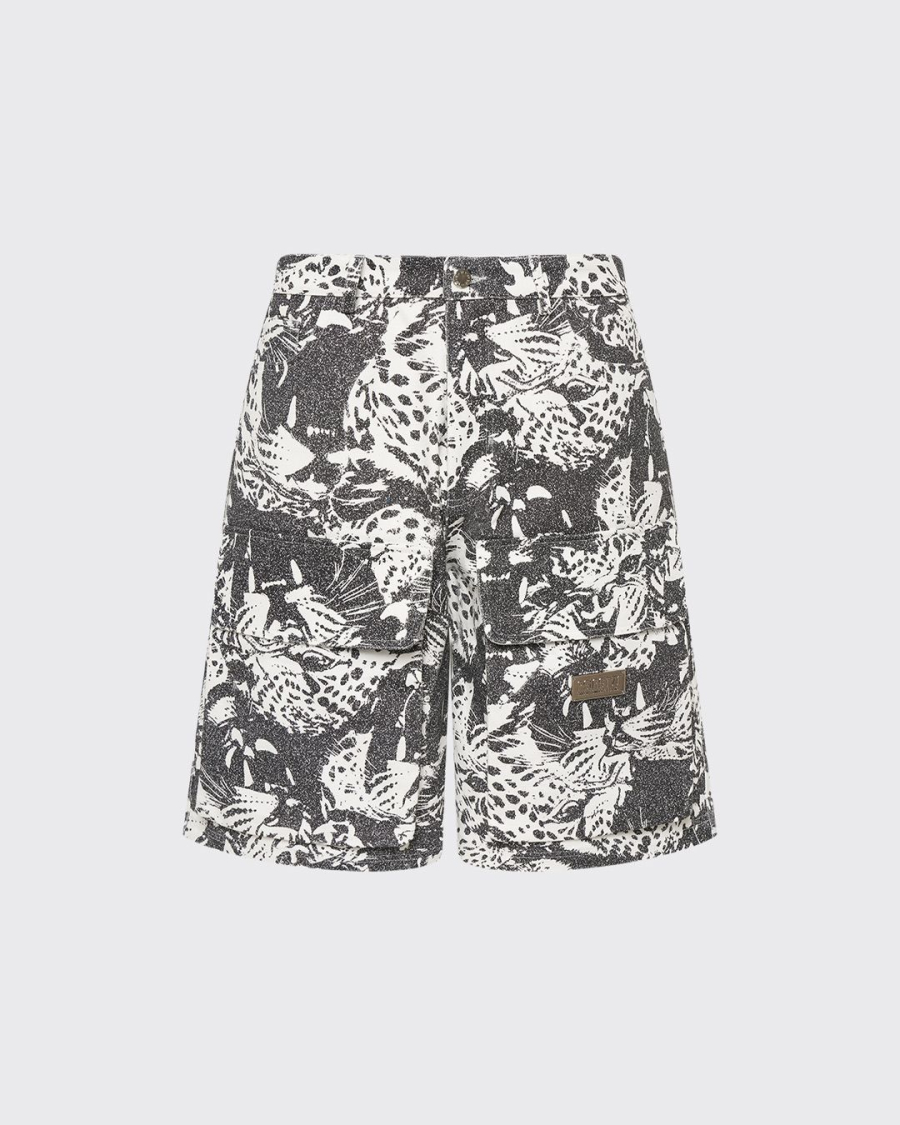Шорты из денима с принтом ягуар ASIA ST 71, цвет: Черный, Ast71.shorts-jaguar-denim купить онлайн