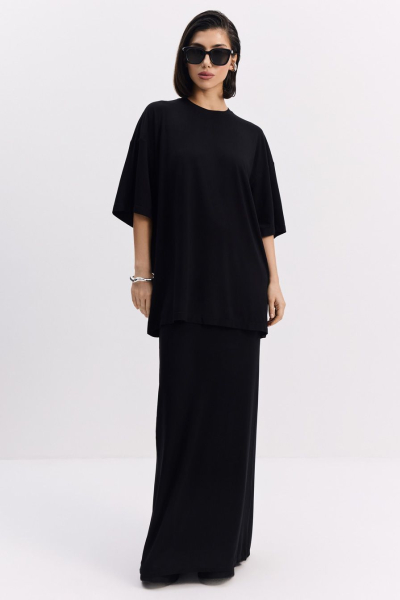 Футболка из смесовой вискозы TOPTOP, цвет: Черный, TT.027.16904.900 купить онлайн