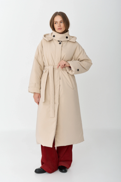 Пальто однобортное утепленное