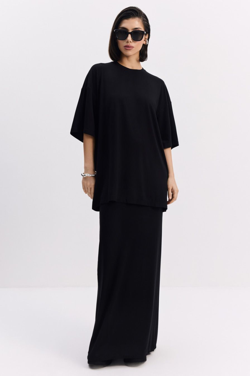 Футболка из смесовой вискозы TOPTOP, цвет: Черный, TT.027.16904.900 купить онлайн