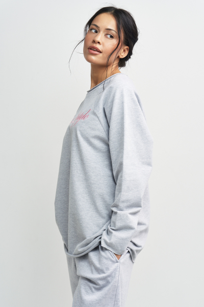 Лонгслив с вышивкой Erist store, цвет: серый, НФ-00003347 купить онлайн