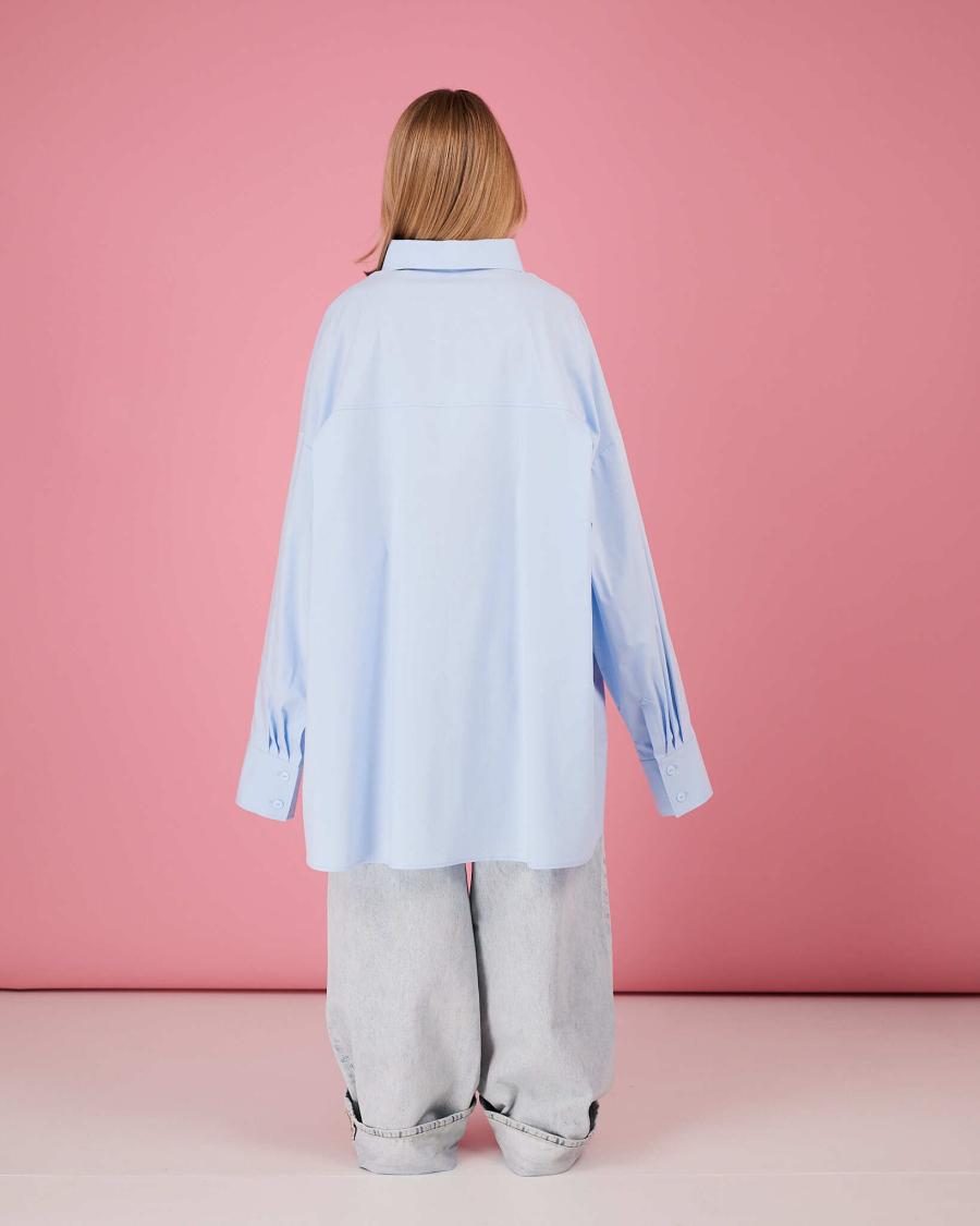 Рубашка макси овер #16 TABOO, цвет: голубой, Rub16 купить онлайн