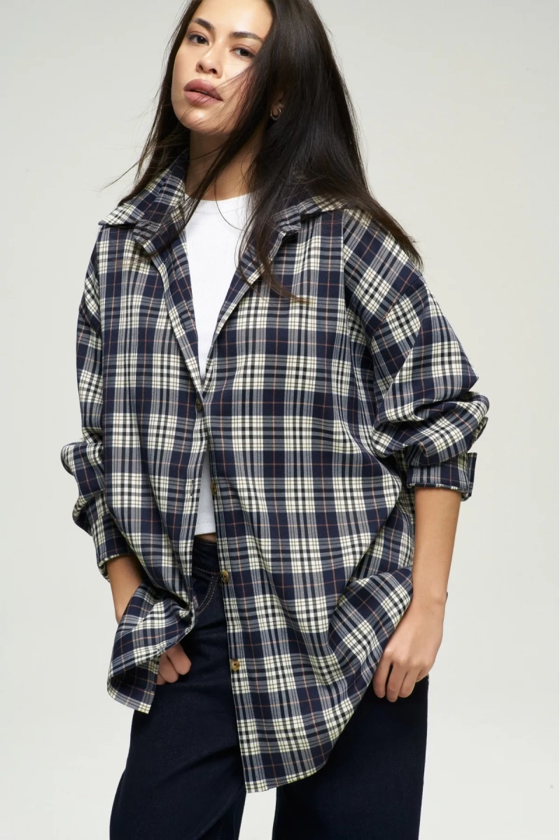 Рубашка в клетку Dark Blue