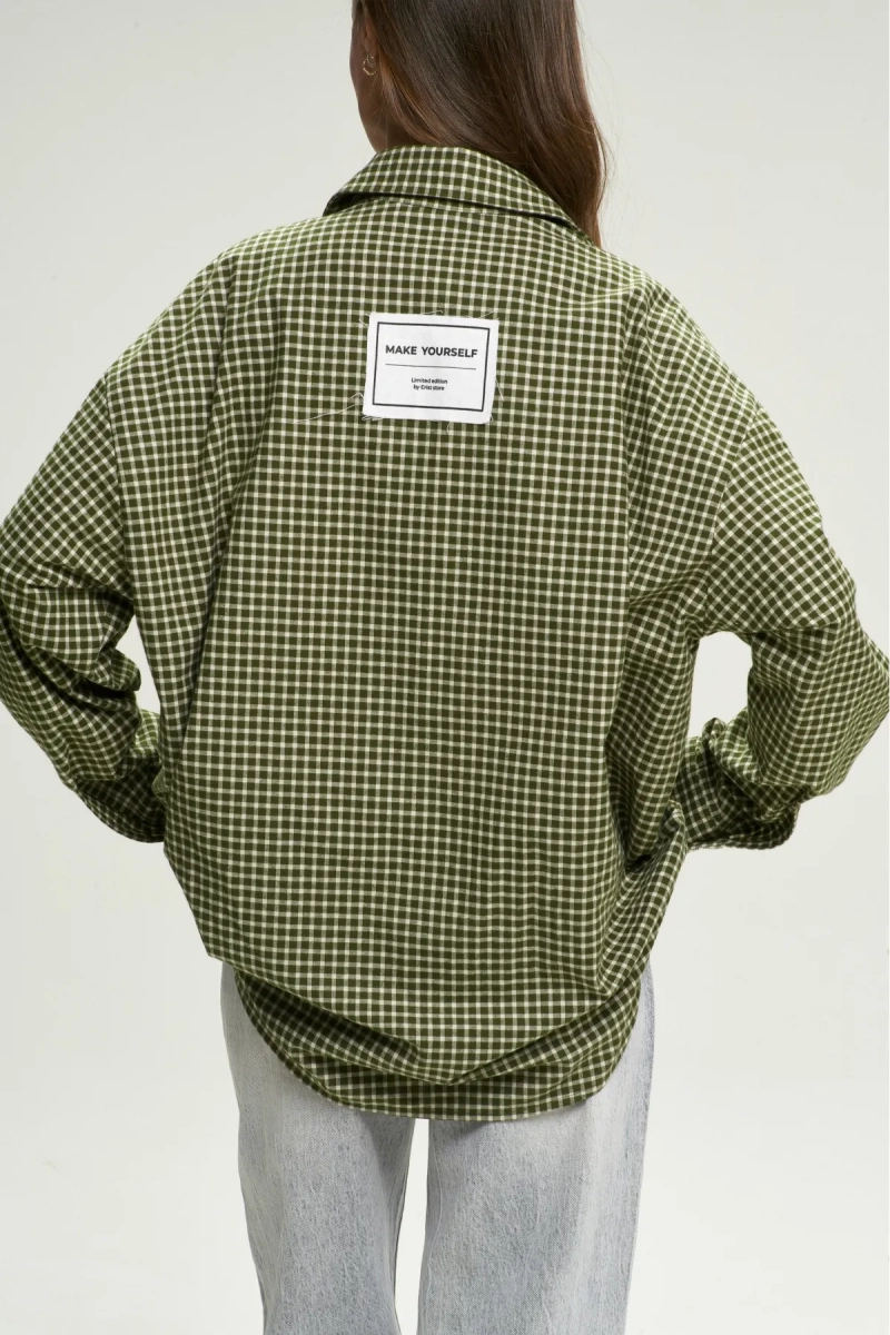 Рубашка Oversized в клетку Green Erist store, цвет: зеленый, НФ-00002701 купить онлайн