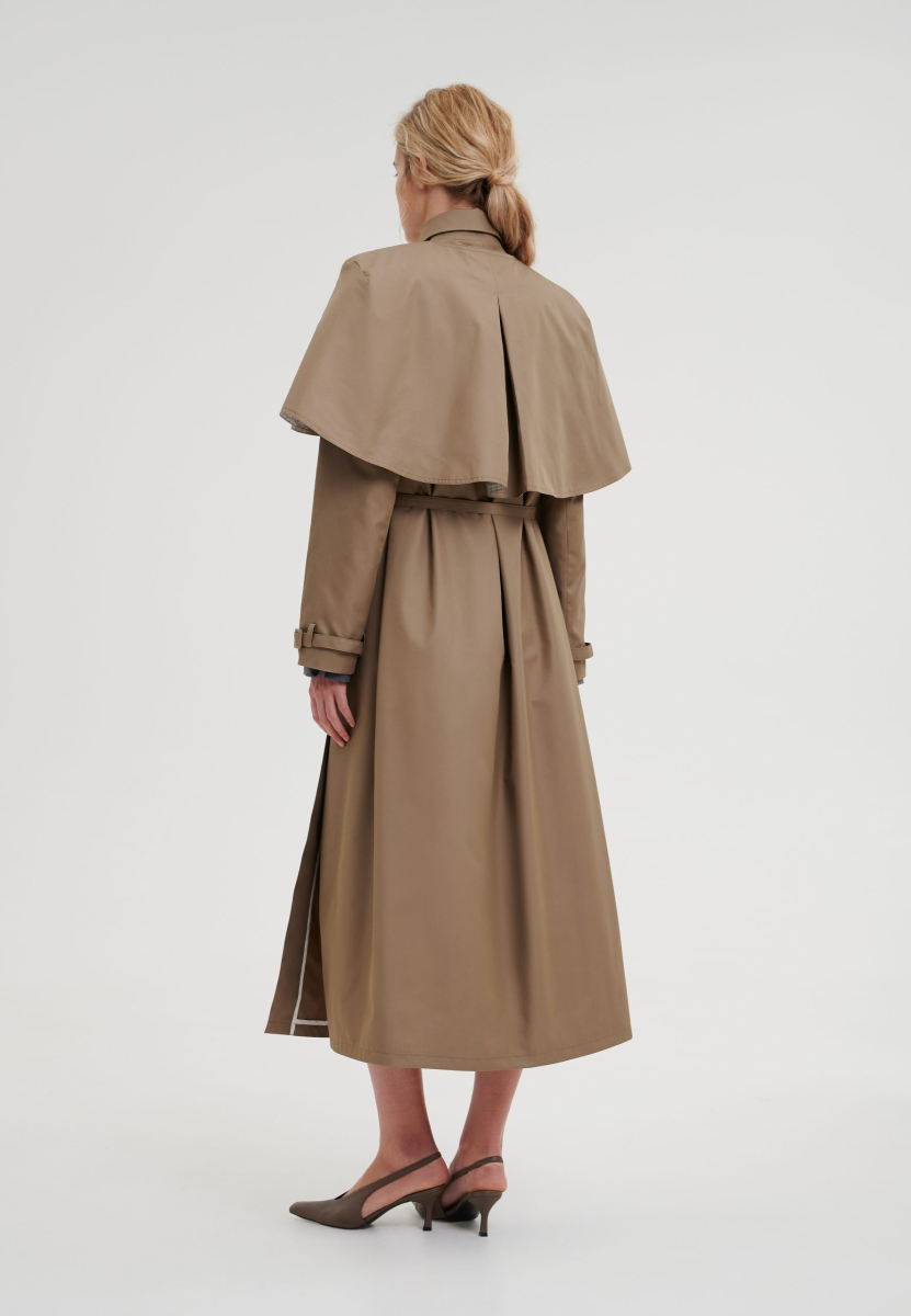 Тренч со съемным кейпом CHUBA, цвет: Тауп, НФ-00001005 купить онлайн