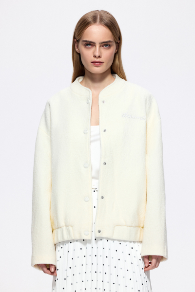 Бомбер из шерстяного букле DREAMS BY ALENA AKHMADULLINA, цвет: белый, 126101010204439/413000 купить онлайн