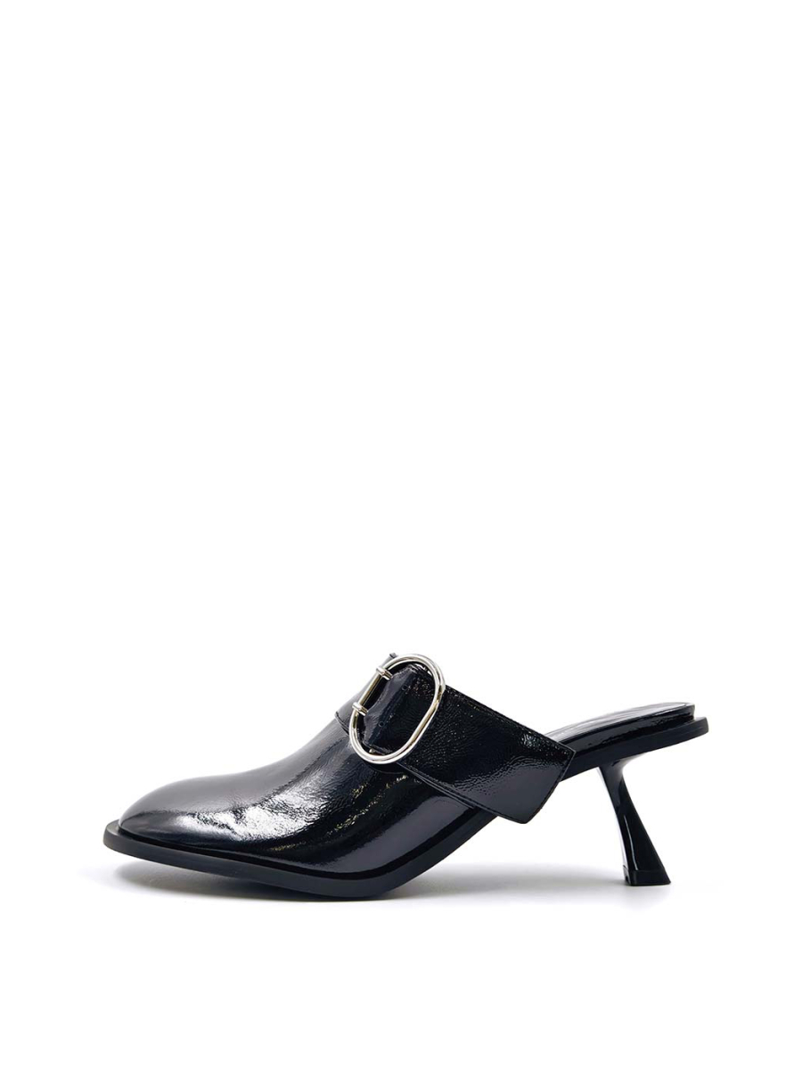 Мюли на каблуке из натуральной кожи