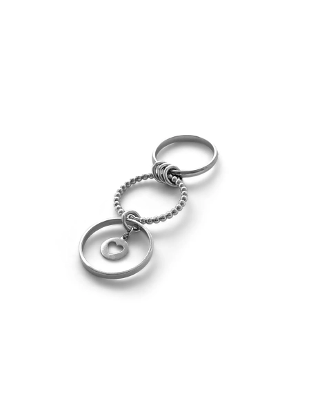 Серебряное тройное кольцо "Bubble"