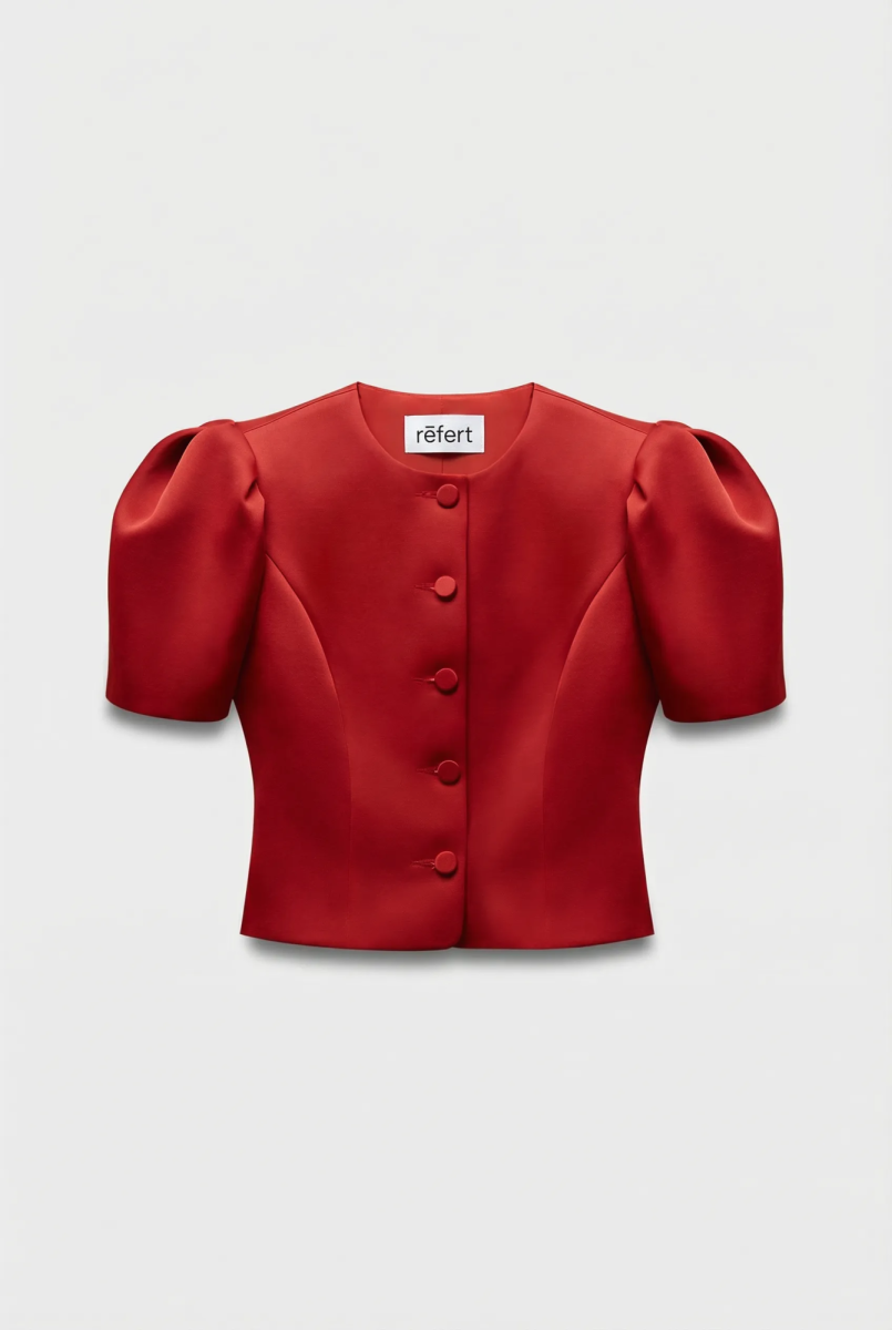 Жакет с объемными рукавами из сатина