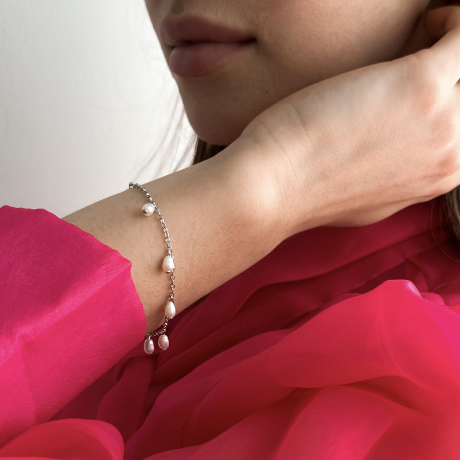 Браслет с 7 жемчужинами The Reason, цвет: серебро, брс жем7 купить онлайн