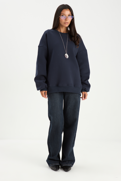 Свитшот из хлопка MIA AIM, цвет: темно-синий, MIA626 купить онлайн