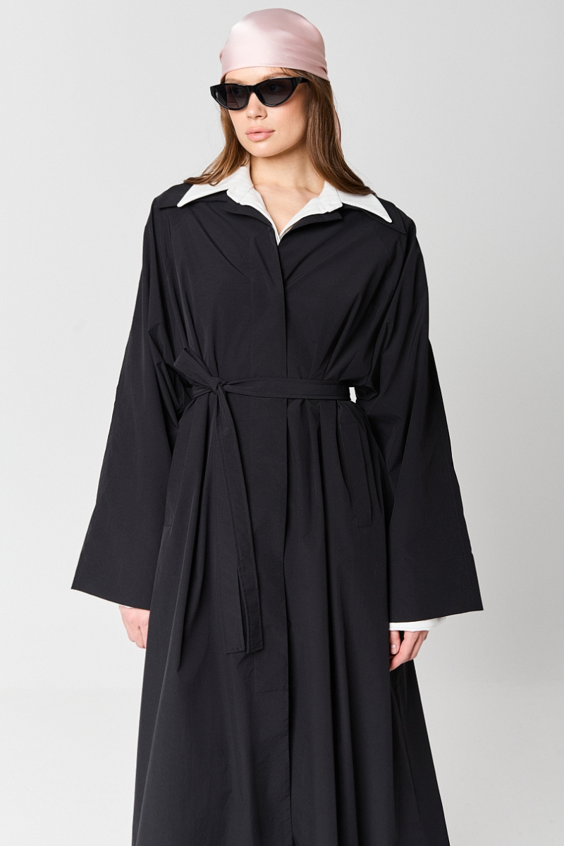 Тренч облегченный из технологичной ткани Ricoco, цвет: Черный, 7067/2 купить онлайн