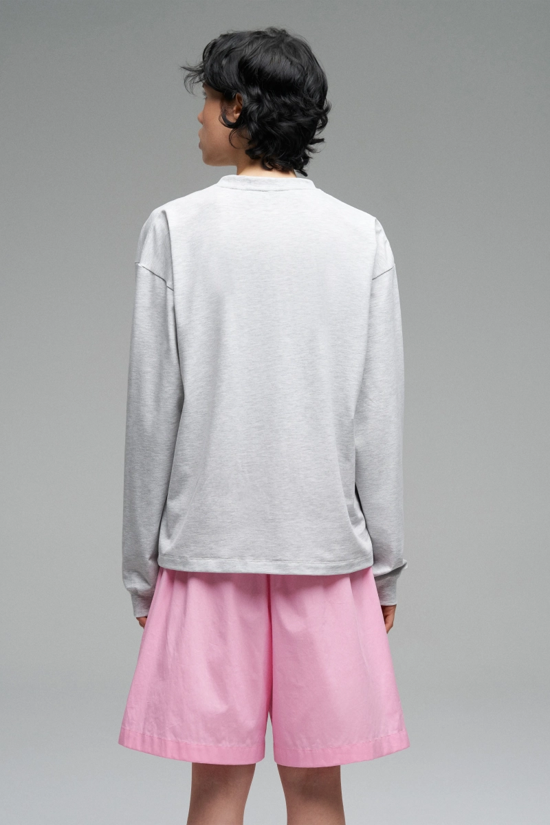 Лонгслив с вышивкой WALK OF SHAME, цвет: серый, LS005.1/FW2526 купить онлайн