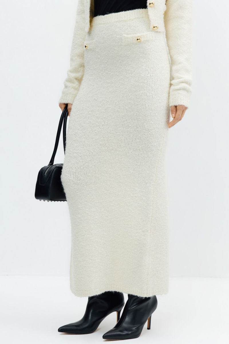 Юбка с разрезом TOPTOP, цвет: молочный, TTS.071.15528.120 купить онлайн
