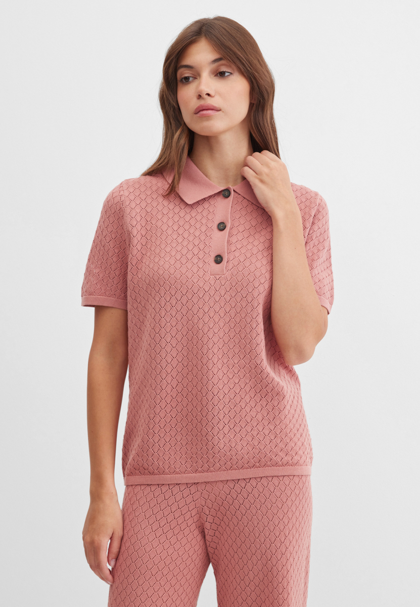 Ажурное поло из хлопка