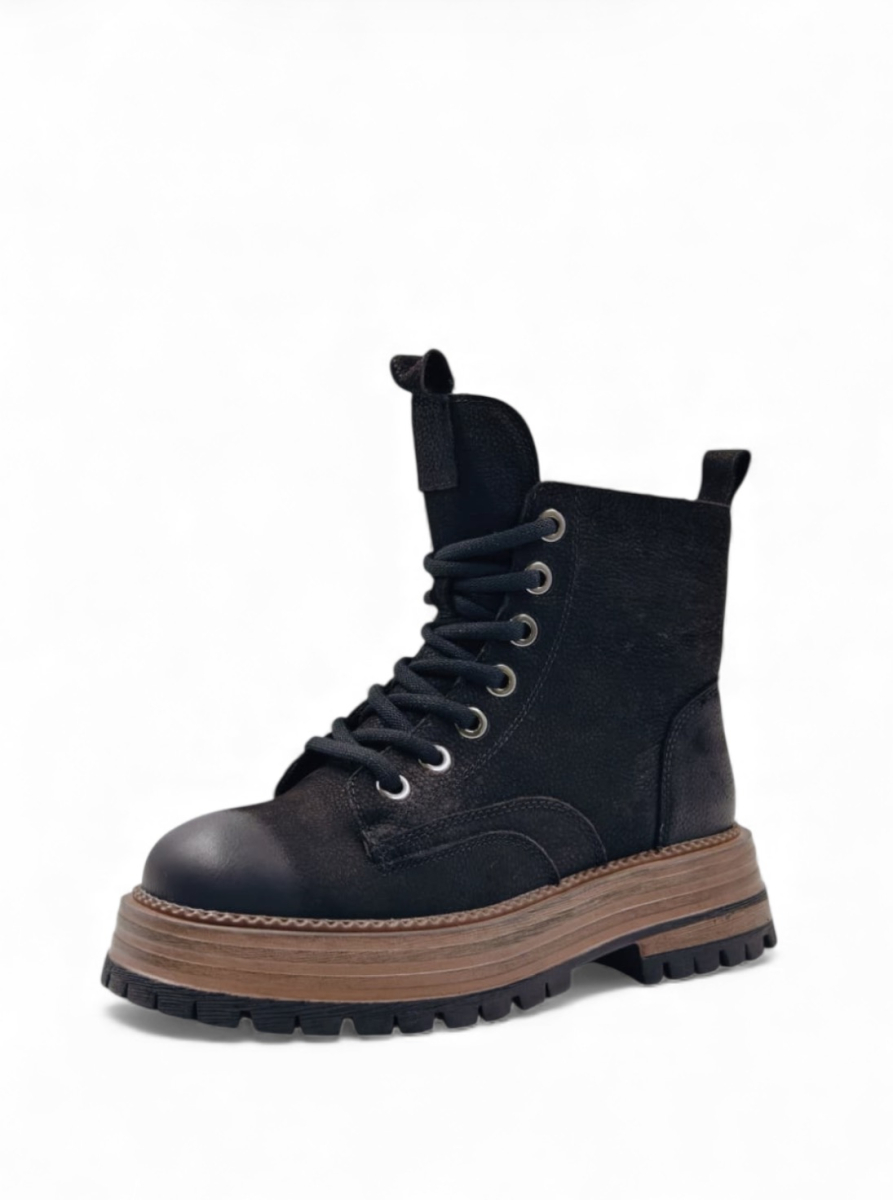 Ботинки зимние из натуральной кожи GRANDERA, цвет: Черный  купить онлайн