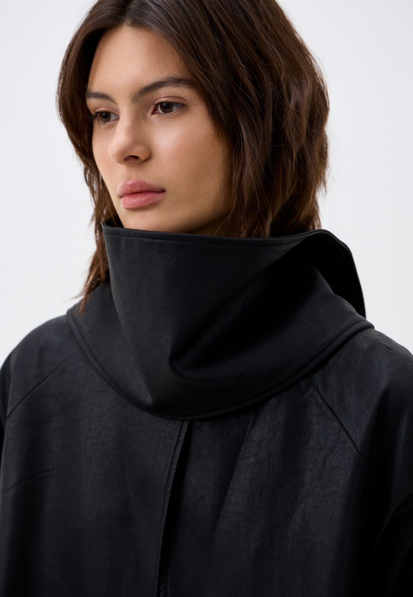 Кожаный тренч ENEVOO, цвет: Черный, 03549 купить онлайн