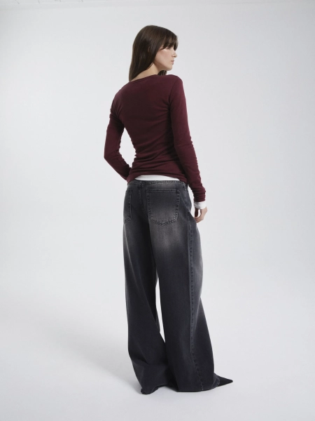 Джинсы wide leg PAPAYA, цвет: серый, FW2407JE04WL купить онлайн