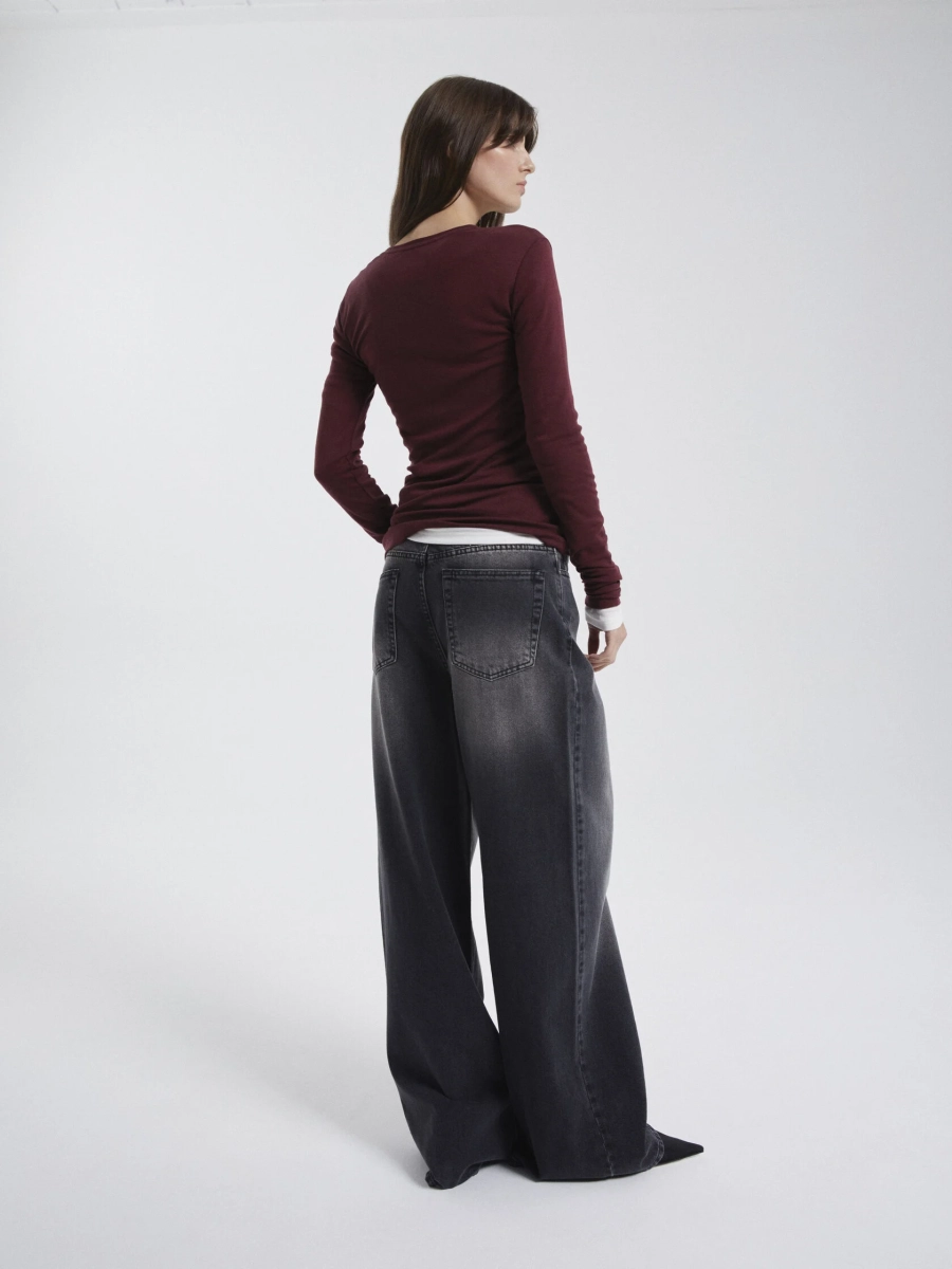 Джинсы wide leg PAPAYA, цвет: серый, FW2407JE04WL купить онлайн
