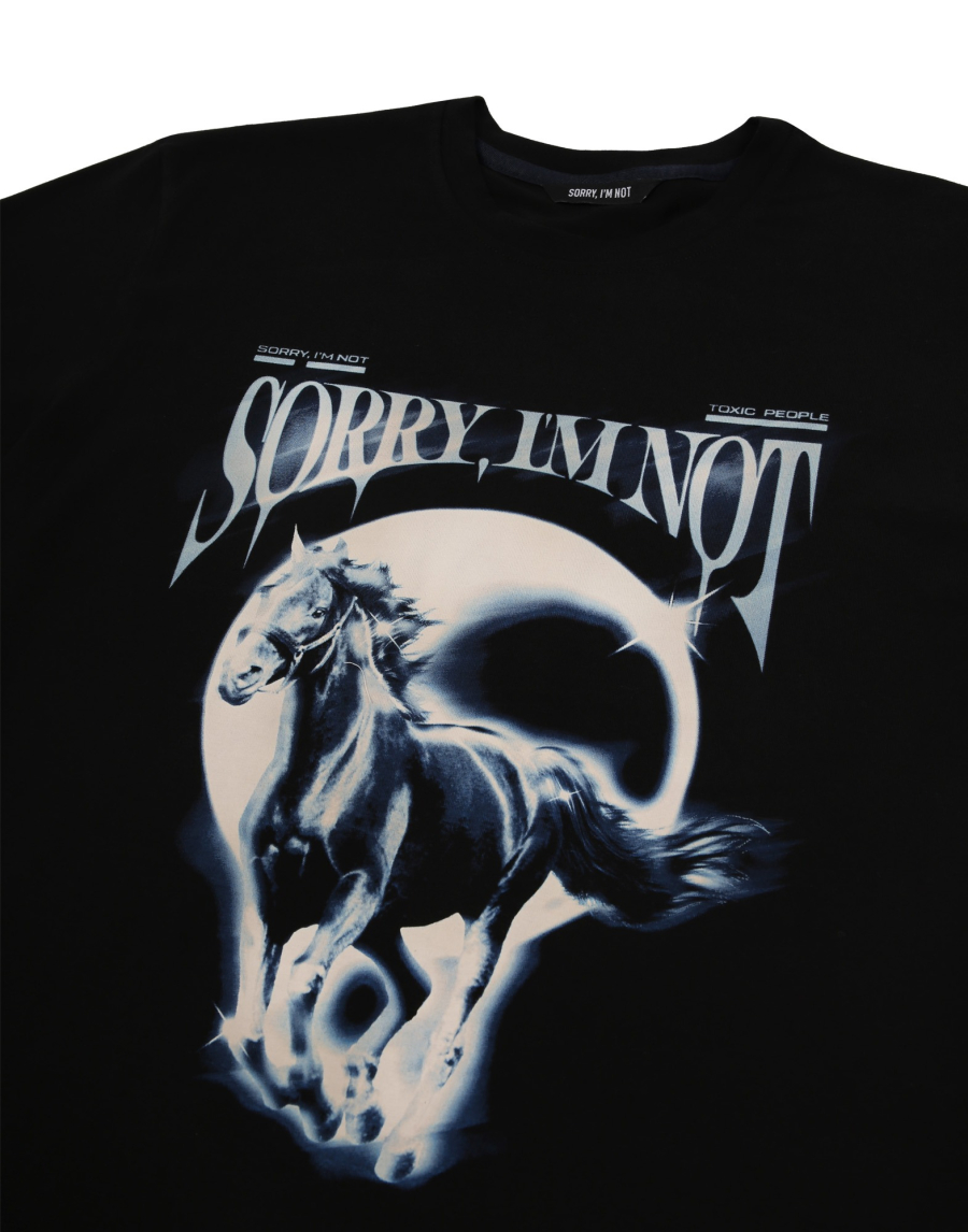 Футболка мужская MOONLIGHT HORSE SORRY, I’M NOT, цвет: Черный,  купить онлайн