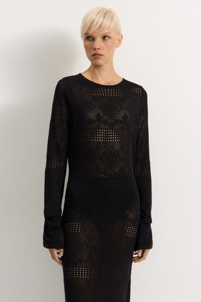 Платье из 100% вискозы TOPTOP, цвет: Черный TT.012.17700.900 |новая коллекция купить онлайн