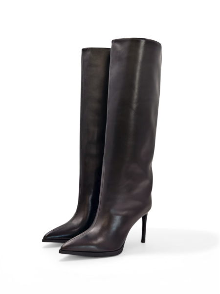 Сапоги демисезонные из натуральной кожи GRANDERA, цвет: Черный  купить онлайн