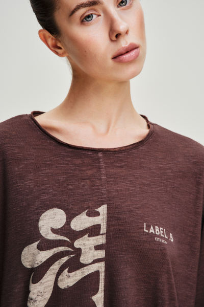 Футболка удлиненная тонкая Label .B, цвет: коричневая, Tp.04.5.88/2BRN купить онлайн