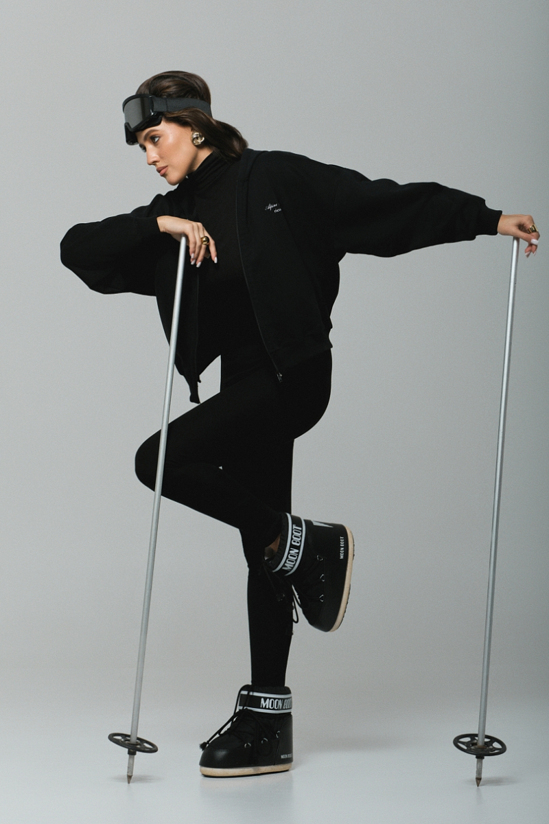 Толстовка на молнии Alpine с велюр эффектом Ricoco, цвет: Черный, 7039/2 купить онлайн