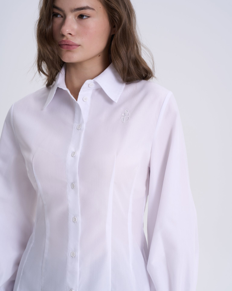 Приталенная рубашка To be Blossom, цвет: WHITE  |новая коллекция купить онлайн