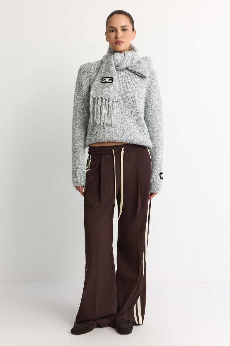 Шарф из переработанного полиэстера TOPTOP, цвет: серый с принтом TT.607.18517.801 купить онлайн