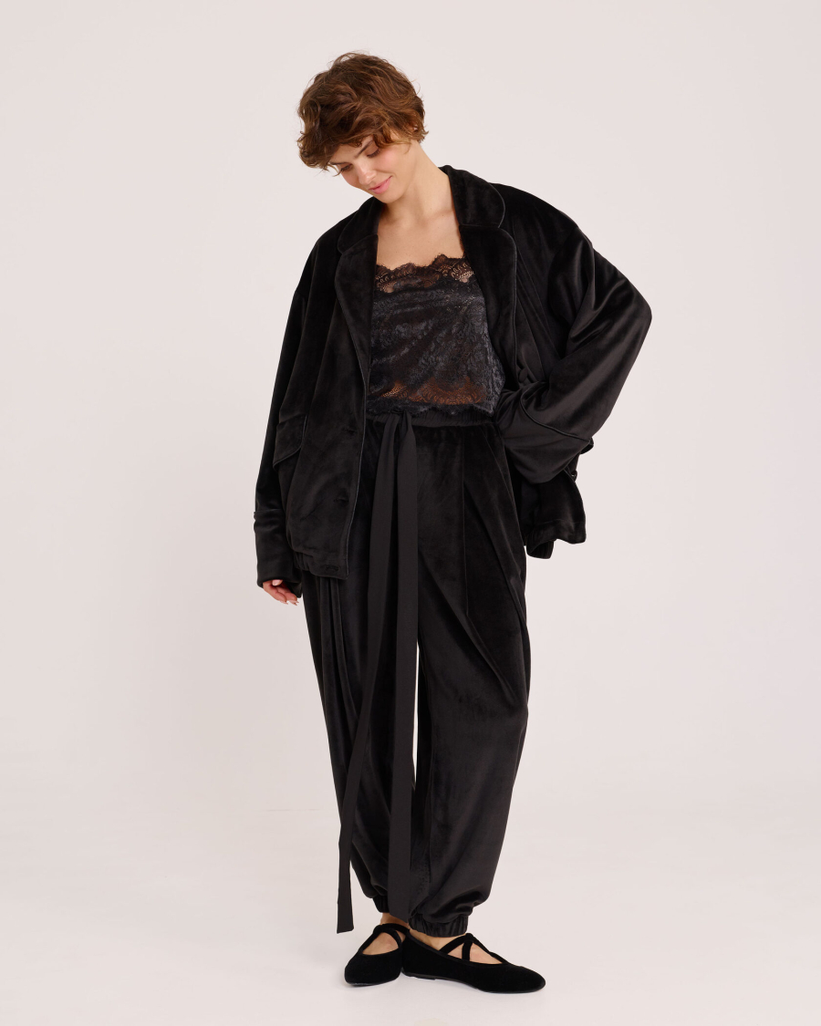 Жакет-бомбер из бархата BLACK Anmuse, цвет: Черный, JCK25W213-BLC купить онлайн