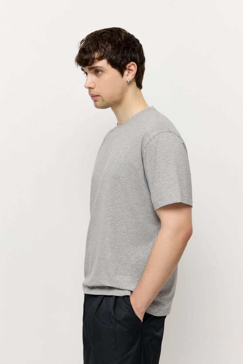 Футболка для него и для нее AROUND, цвет: серый меланж, 219_134MCL01 купить онлайн