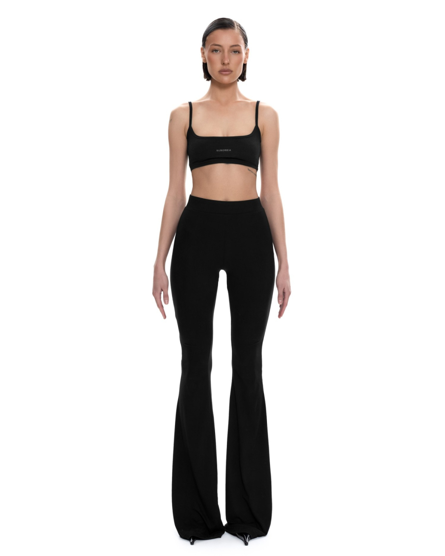 Брюки клёш базовые Suborbia, цвет: Черный, 006894 купить онлайн