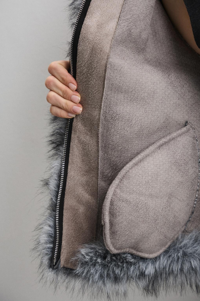 Шуба ACCOM ENEVOO, цвет: серый,  купить онлайн